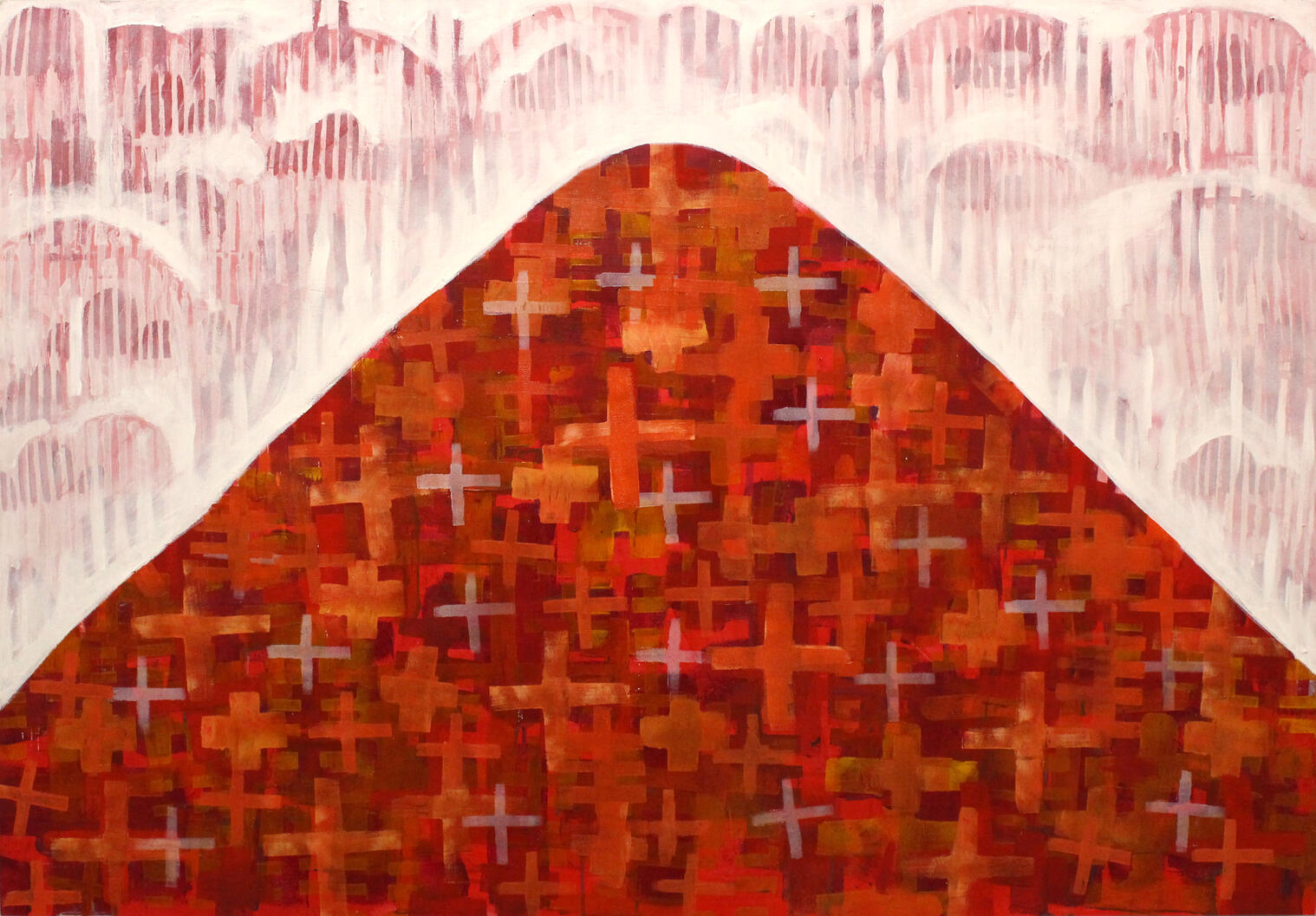 Redhill- Many Graves, acrylic paint on board, 840 x 1200 mm, 2017